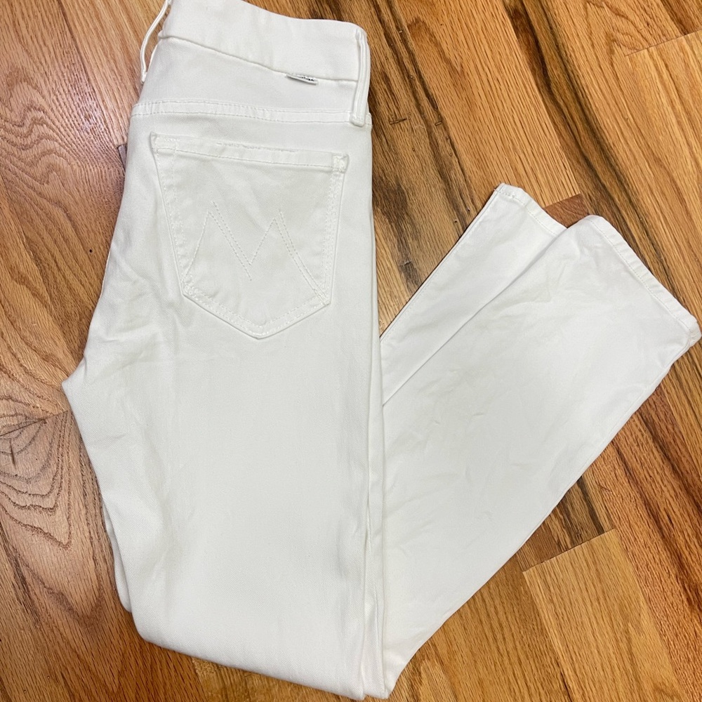 MOTHER denim- (White)The Looker glass slipper jeans